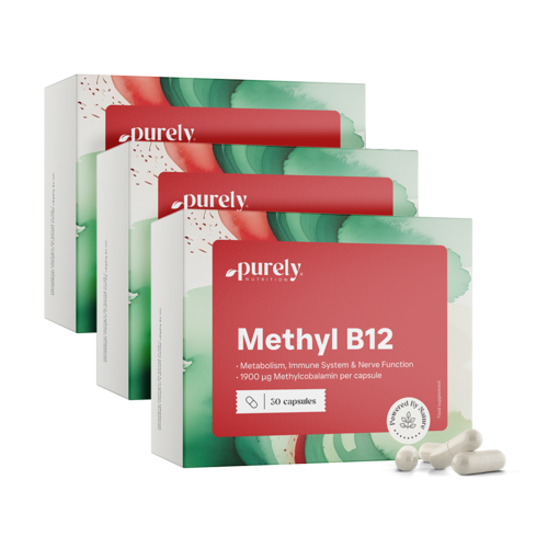 3x Vitamín B12 - methylkobalamin, dohromady 90 kapslí