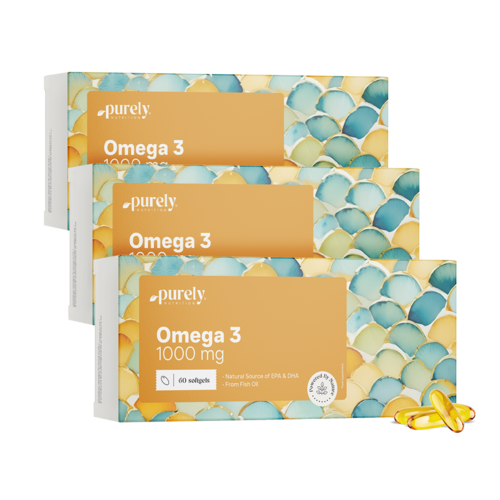 3x Omega-3 1000 mg – z rybího oleje, dohromady 180 měkkých kapslí
