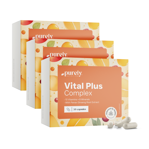 3x Vital Plus Complex - multivitamíny a minerály s ženšenem, dohromady 90 kapslí