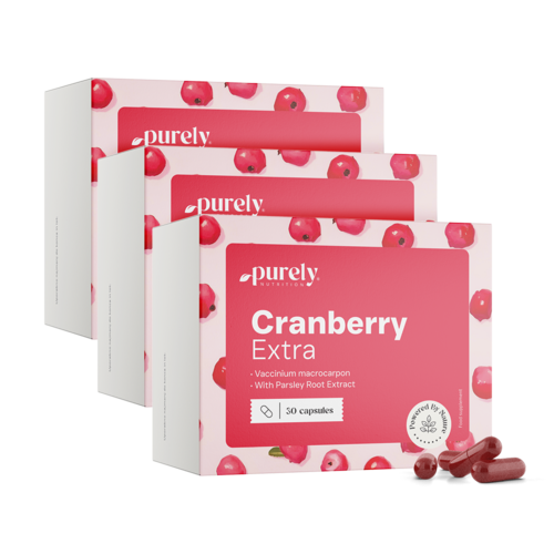 3x Cranberry Extra - výtažek z brusinek a petržele, dohromady 90 kapslí