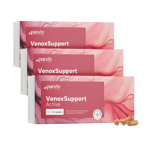3x VenoxSupport Active – na unavené a těžké nohy, dohromady 180 kapslí