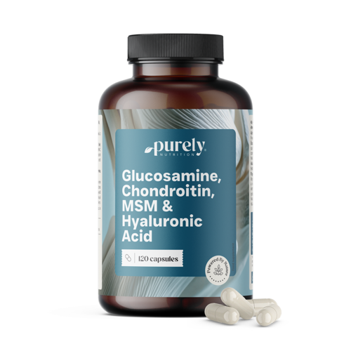 Glukosamin, chondroitin, MSM a kyselina hyaluronová, 120 kapslí