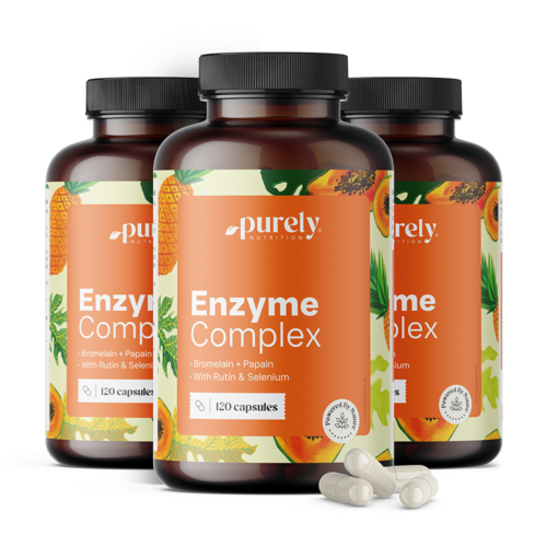 3x Komplex enzymů – směs bromelainu a papainu, dohromady 360 kapslí