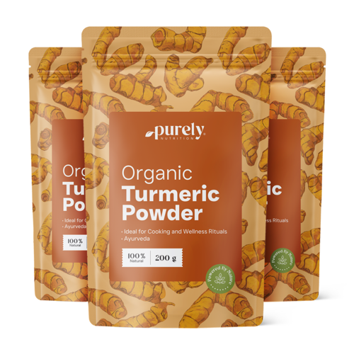 3x BIO Kurkuma v prášku, dohromady 600 g