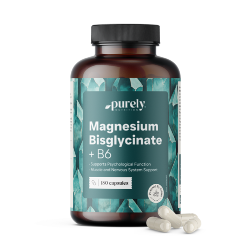 Magnézium bisglycinát s vitamínem B6, 180 kapslí
