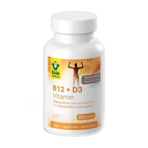 Veganská vitamíny D3 + B12.