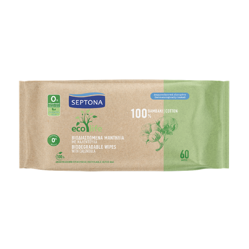 Dětské hydratační ubrousky Ecolife – biorozložitelné, 60 ubrousků