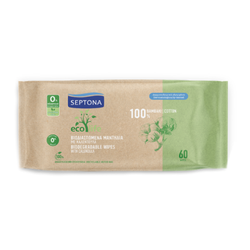 Dětské hydratační ubrousky Ecolife – biorozložitelné, 60 ubrousků