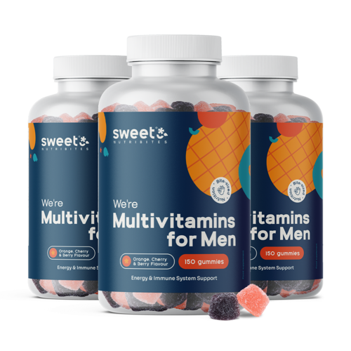 3x Multivitamíny pro muže, dohromady 450 gumových bonbonů