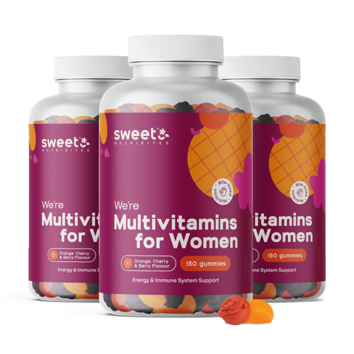 3x Multivitamíny pro ženy, dohromady 450 gumových bonbonů