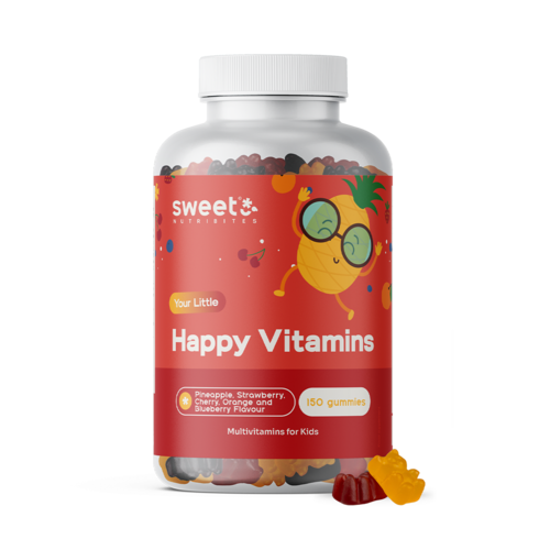 Happy Vitamins – gumové bonbony pro děti s multivitamíny, 150 gumových bonbonů