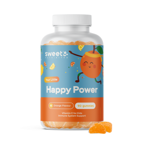 Happy Power – gumové bonbony pro děti s vitamínem C, 90 kusů bonbonů