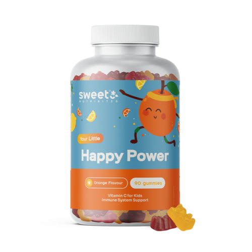 Happy Power – gumové bonbony pro děti s vitamínem C, 90 kusů bonbonů